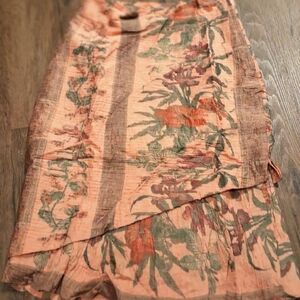 Peach and Green Floral Skirt